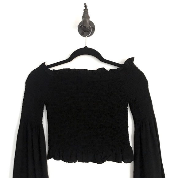 Boho Loose Sleeves Black Blouse (S) - Picture 5 of 6